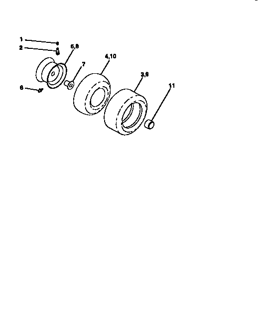 Wheels And Tires Diagram and Parts List for 917270640  Craftsman Lawn Tractor