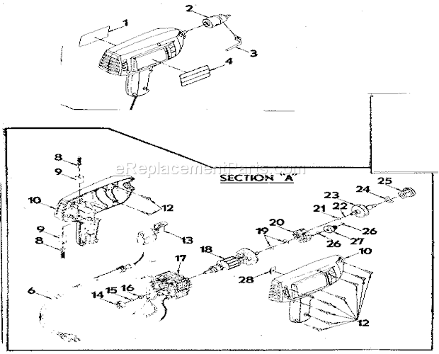 Page A Diagram and Parts List for 31510031  Craftsman Electric Drill