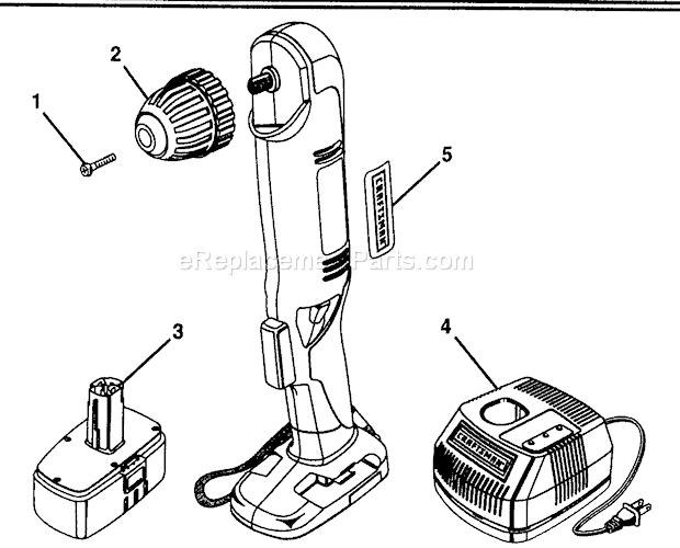 Drill Diagram and Parts List for 315101530  Craftsman Cordless Drill
