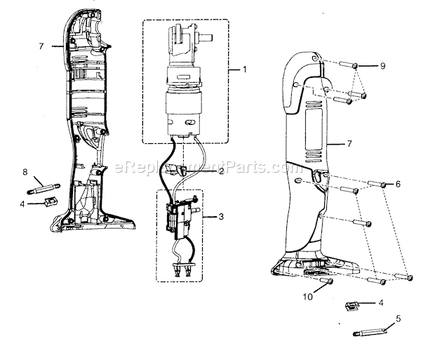 Housing Assy Diagram and Parts List for 315101540  Craftsman Cordless Drill