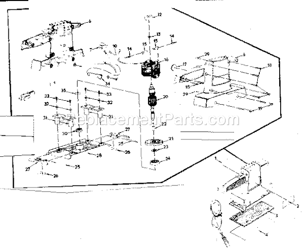 Section "A" Diagram and Parts List for 31510620  Craftsman Sander Polisher
