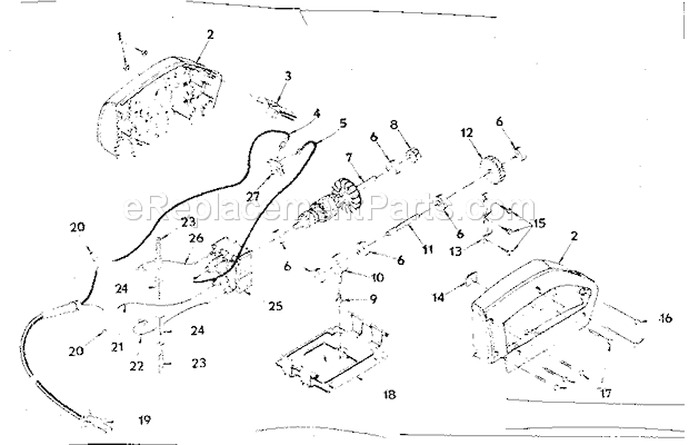 Housing Assembly Diagram and Parts List for 31510660  Craftsman Sander Polisher