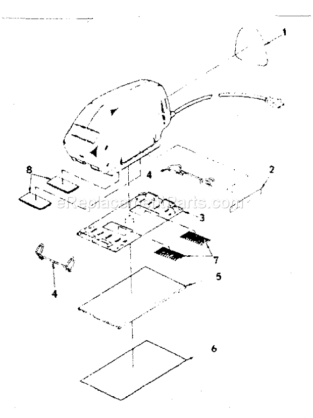 Platen Assembly Diagram and Parts List for 31510660  Craftsman Sander Polisher