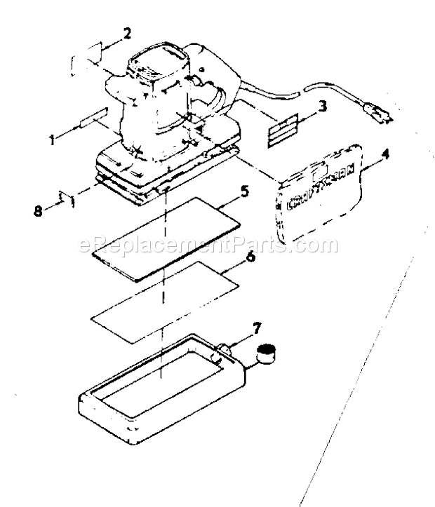 Data Plate Assembly Diagram and Parts List for 31510680  Craftsman Sander Polisher
