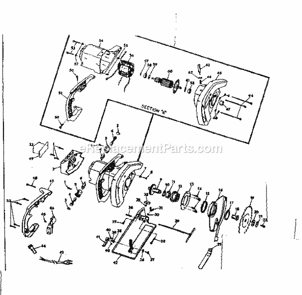 Unit Parts Diagram and Parts List for 31510864  Craftsman Circular Saw