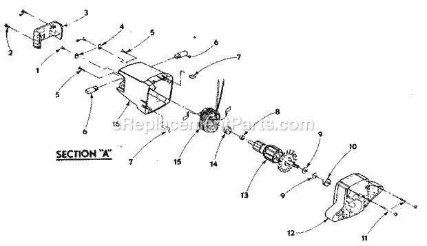 Gear Assembly Diagram and Parts List for 315109040  Craftsman Circular Saw