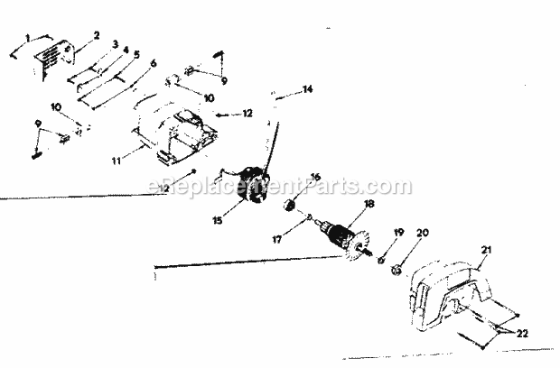 Gear Assembly Diagram and Parts List for 31510920  Craftsman Circular Saw