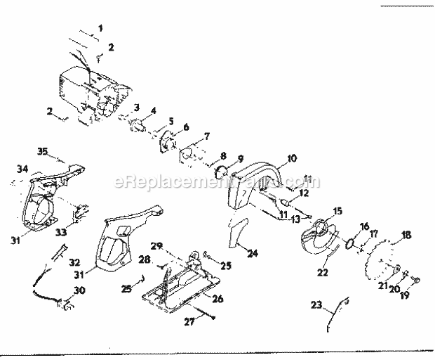 Page B Diagram and Parts List for 315109220  Craftsman Circular Saw
