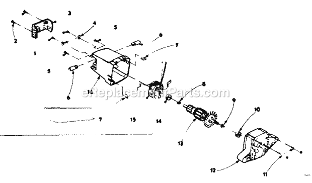 Gear Assembly Diagram and Parts List for 315109230  Craftsman Circular Saw