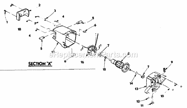 Section "A" Diagram and Parts List for 315109250  Craftsman Circular Saw