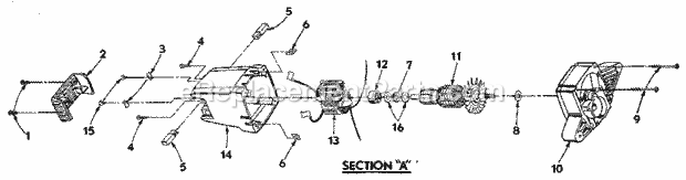 Motor Assembly Diagram and Parts List for 315109510  Craftsman Circular Saw