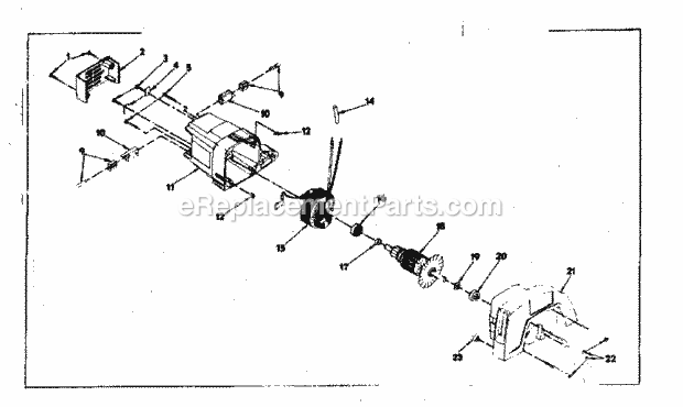 Motor Assembly Diagram and Parts List for 31510951  Craftsman Circular Saw