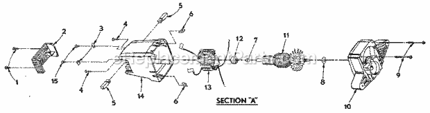 Motor Assembly Diagram and Parts List for 315109530  Craftsman Circular Saw