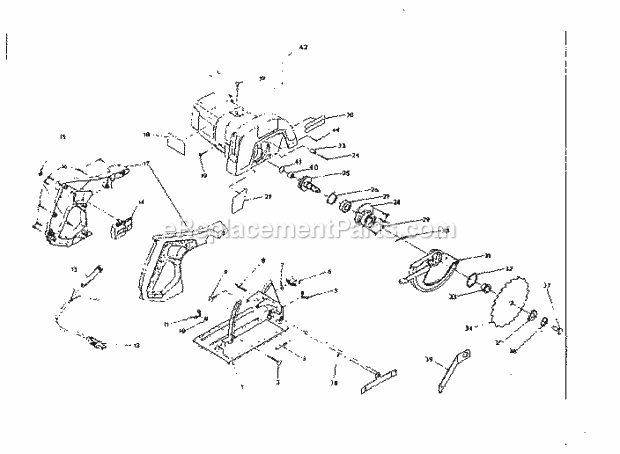 Base And Blade Assembly Diagram and Parts List for 31510960  Craftsman Circular Saw