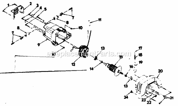 Motor Assembly Diagram and Parts List for 31510961  Craftsman Circular Saw
