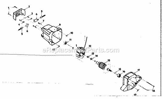 Motor Assembly Diagram and Parts List for 31510980  Craftsman Circular Saw