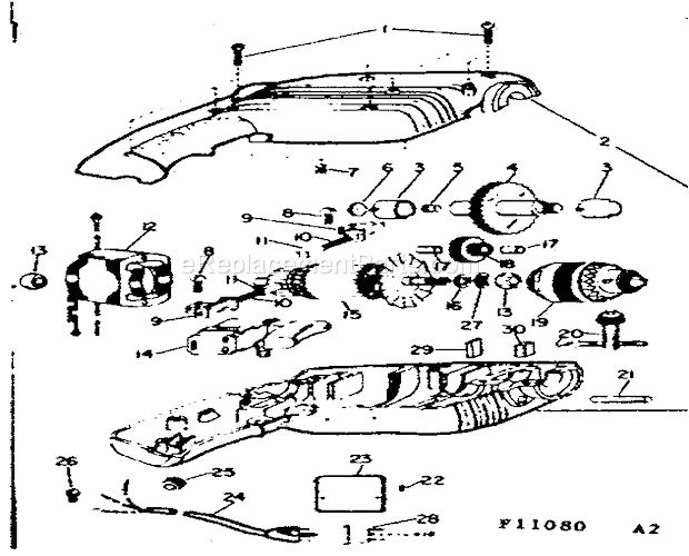 Page A Diagram and Parts List for 31511080  Craftsman Electric Drill
