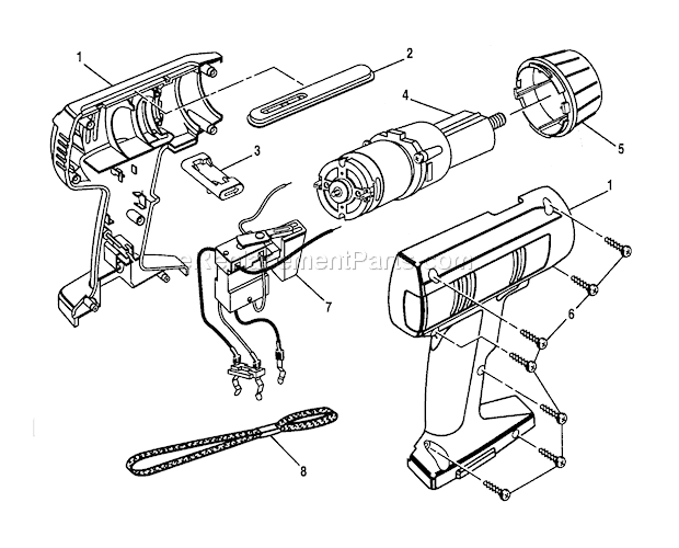 Page B Diagram and Parts List for 315111920  Craftsman Cordless Drill