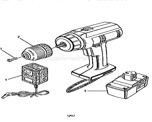 Page A Diagram and Parts List for 315111950  Craftsman Cordless Drill