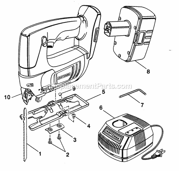 Saw Diagram and Parts List for 315114280  Craftsman Table Saw
