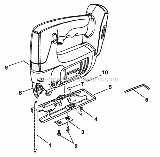 Saw Diagram and Parts List for 315114281  Craftsman Table Saw