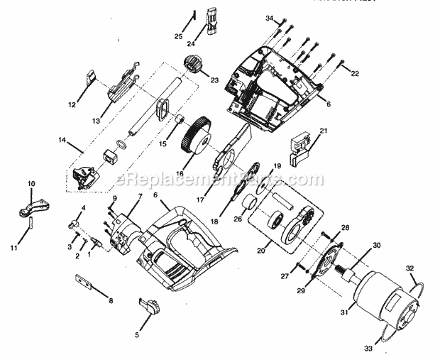 Housing Assy Diagram and Parts List for 315114281  Craftsman Table Saw