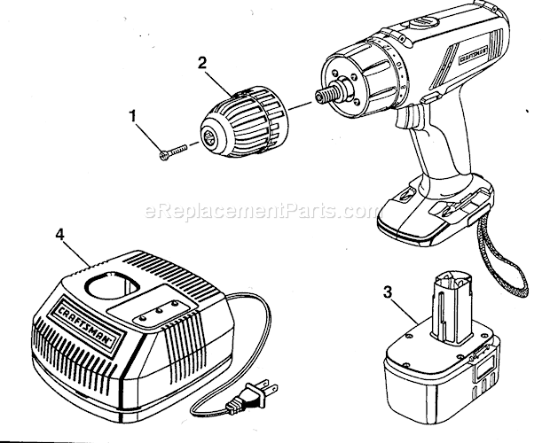 Drill Diagram and Parts List for 315114530  Craftsman Cordless Drill