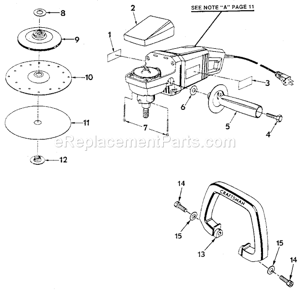 Craftsman Sander Diagram and Parts List for 315115040  Craftsman Sander Polisher