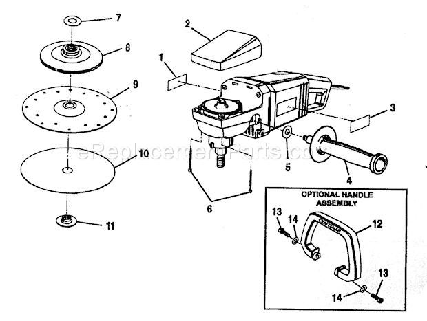 Sander Disc Diagram and Parts List for 315115042  Craftsman Sander Polisher