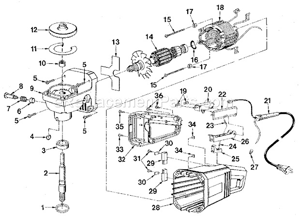 Section A Diagram and Parts List for 315115050  Craftsman Sander Polisher