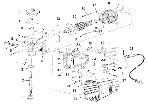 Section A Diagram and Parts List for 315115051  Craftsman Sander Polisher