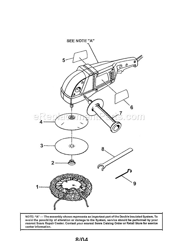 Sander / Polisher Diagram and Parts List for 315115070  Craftsman Sander Polisher