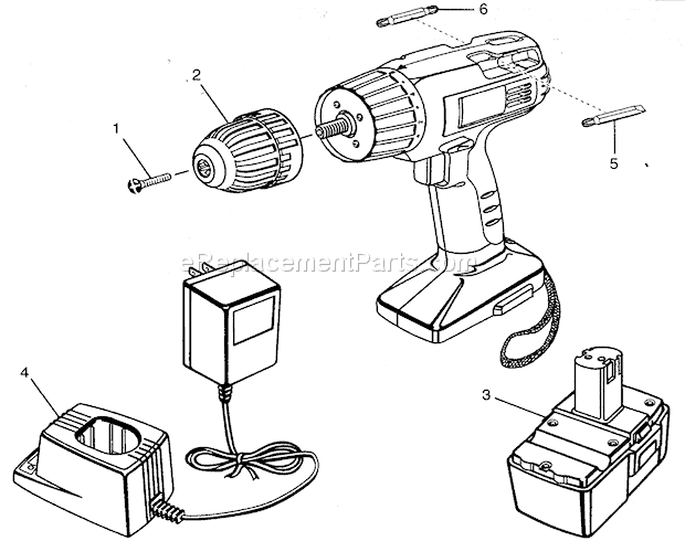Drill Diagram and Parts List for 315115200  Craftsman Cordless Drill