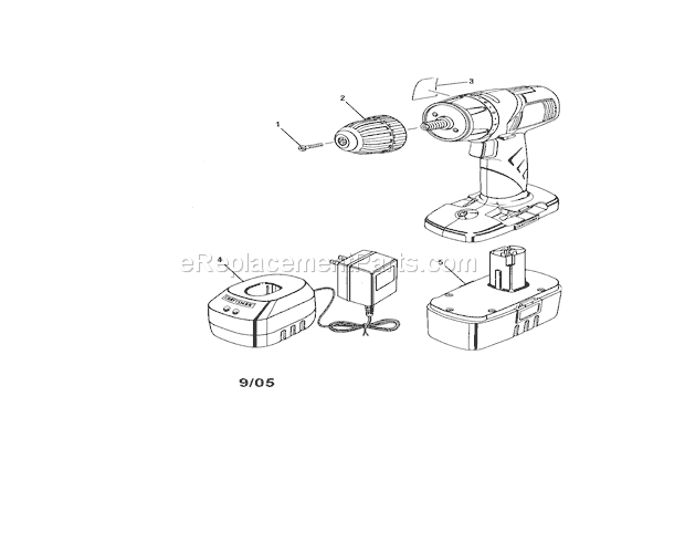 Drill-Driver Diagram and Parts List for 315115370  Craftsman Cordless Drill