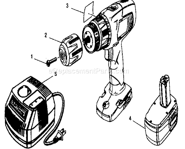Drill Diagram and Parts List for 315115470  Craftsman Cordless Drill
