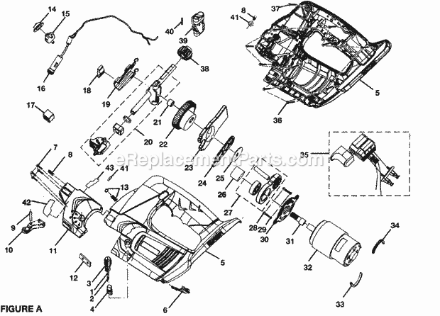 Housing Assy Diagram and Parts List for 315115690  Craftsman Table Saw