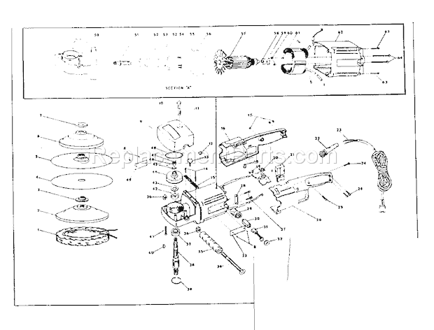 Unit Parts Diagram and Parts List for 31511570  Craftsman Sander Polisher