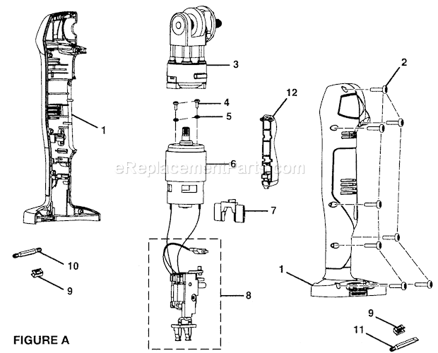 Motor Assy Diagram and Parts List for 315115760  Craftsman Cordless Drill