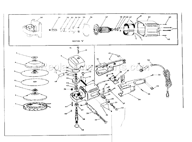 Unit Parts Diagram and Parts List for 31511580  Craftsman Sander Polisher