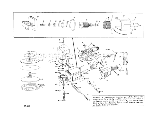 Unit Parts Diagram and Parts List for 31511581  Craftsman Sander Polisher