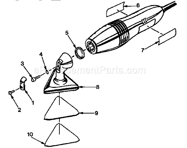 Rubber Pad Assembly Diagram and Parts List for 315116000  Craftsman Sander Polisher