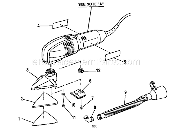 Rubber Pad Assembly Diagram and Parts List for 315116090  Craftsman Sander Polisher