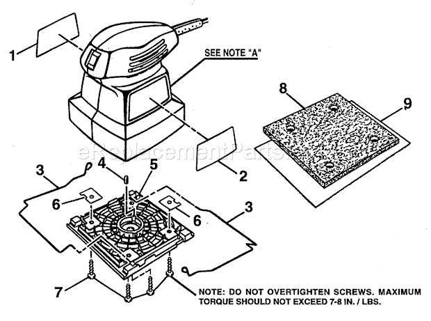 Sander Diagram and Parts List for 315116272  Craftsman Sander Polisher