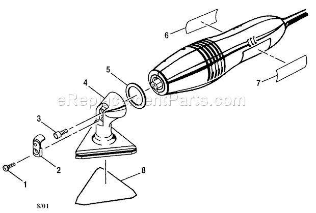 Sander Diagram and Parts List for 315116302  Craftsman Sander Polisher