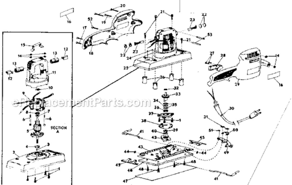 Page A Diagram and Parts List for 31511660  Craftsman Sander Polisher