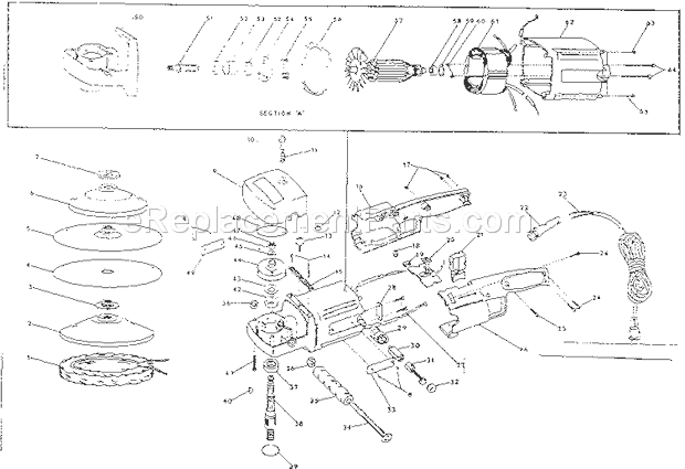 Unit Parts Diagram and Parts List for 31511670  Craftsman Sander Polisher