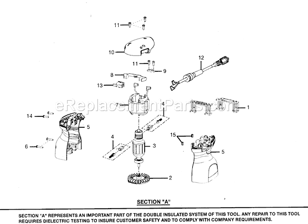 Motor Assy Diagram and Parts List for 315116900  Craftsman Sander Polisher