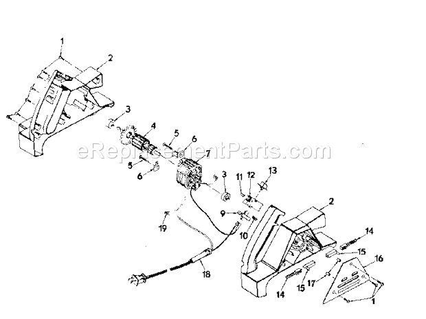 Field And Armature Assemb... Diagram and Parts List for 315117111  Craftsman Belt or Drum Sander