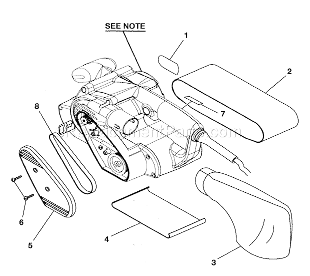 Sander Diagram and Parts List for 315117251  Craftsman Belt or Drum Sander
