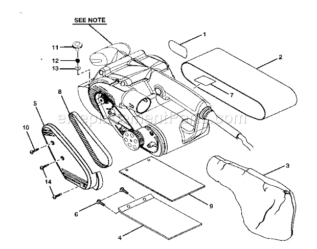 Sander Diagram and Parts List for 315117261  Craftsman Belt or Drum Sander